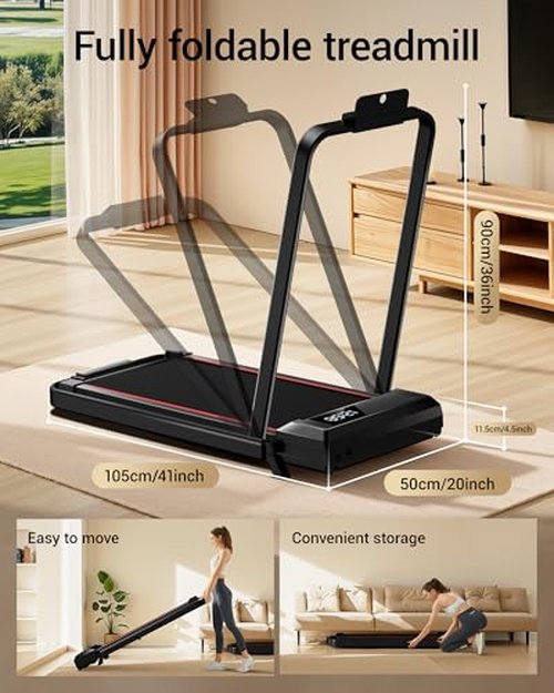 14% Incline Walking Pad Treadmills for Home and Office, 3-in-1 Portable Under Desk Treadmill, Folding Treadmill with 2.5 HP Quiet Brushless, 300 LBS Capacity