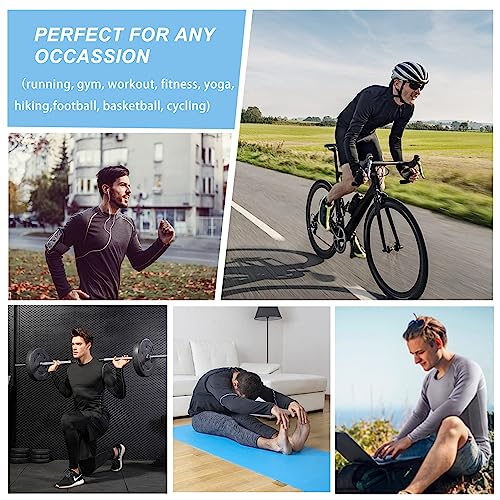 Men's Compression Long Sleeve Workout Shirt - Medium Navy, 1 Pack