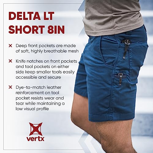 Vertx Delta LT 8 Inch Mens Tactical Shorts with Pockets, Lightweight Stretch Casual Tactical Operations Gear, Athletic-Fit