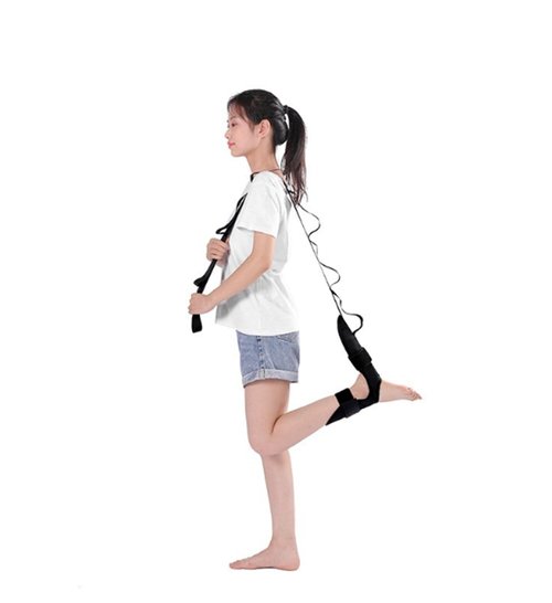 Izzila™ Stretching Strap with Loops and Detachable Foot, Yoga Belt Strap for Stretching, Foot and Calf Stretcher, Leg Stretch Strap for Flexibility (Black)