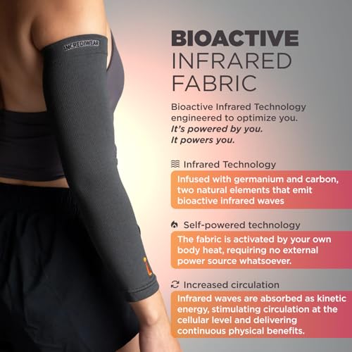 Infrared Arm Sleeve Large Charcoal Support for Men & Women
