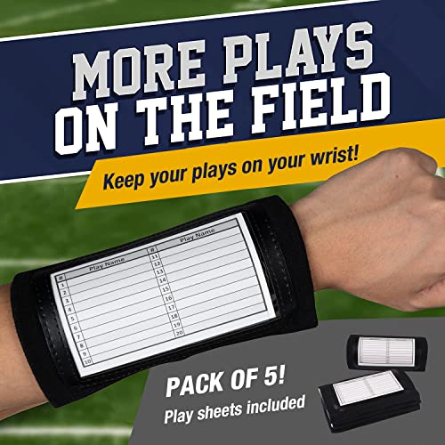 Youth Sports Wristband with Play Sheets - Softball, Football, Baseball, 5 Pack