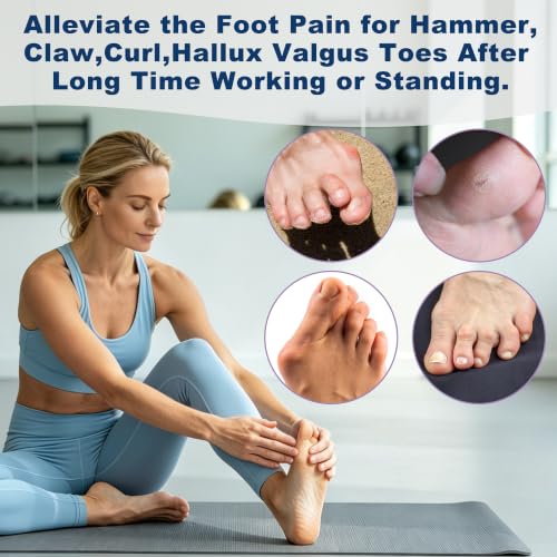 Progressive Big Toe Separators Gel Bunion Corrector for Hammer & Claw Toe - Blue with Hole Plug