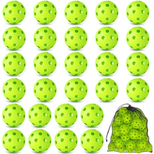 Practice Baseballs Set 30 Green Plastic Soft Training Balls for Indoor and Outdoor Sports - Hollow Design
