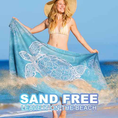 Beach Towels Oversized - 2 Pack 78'' X 35''(200 x 90 cm) Extra Large Beach Towels, 250 GSM Thicken Microfiber Sand Free Lightweight Quick Dry Beach Towel, Yoga Pool Gym Camping Travel Towel for Adults