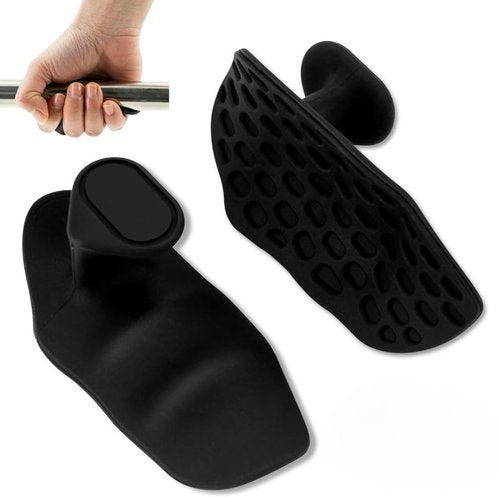 Weight Lifting Grips, Rubber Gym Grip Pads for Palm Protection, Fingerless Workout Gloves for Deadlifts, Rows, Exercise