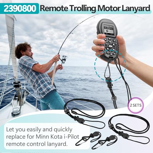 2 Sets Remote Trolling Motor Lanyard Compatible with Minn Kota i-Pilot