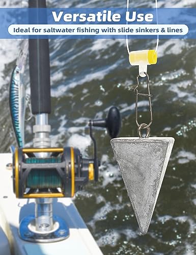 BLUEWING 2oz Pyramid Lead Fishing Sinkers - Saltwater & Freshwater Use, 7 Pack