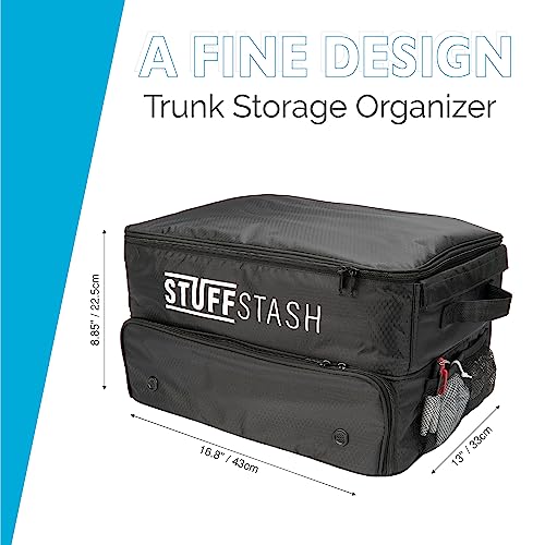 Golf Trunk Organizer for Car - Ventilated Shoe Compartment, Adjustable Dividers & Mesh Pockets