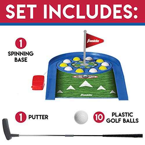 Franklin Sports Mini Putt Golf Game for Kids - Spin n' Putt Electronic Putting Game - Indoor Mini Golf for Kids + Toddlers - Putter + Balls Included