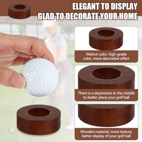 WinnerWhy Wooden Golf Ball Display Stand Classic 3 Pack - Desktop Collector Holder