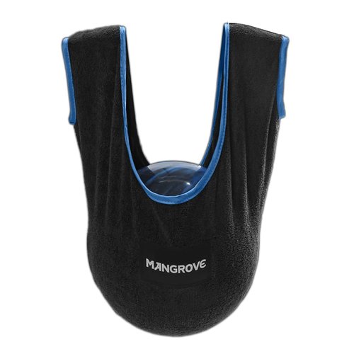 Mangrove Bowling Ball Polisher, Microfiber Bowling Towel See-Saw for Bowlers, Large Washable Bowling Shammy Seesaw, Ball Cleaner Holder Bag (Black)