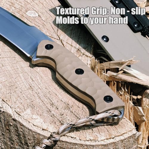 VG-10 Steel Survival Knife with G10 Handle 10-Inch Tactical Fixed Blade
