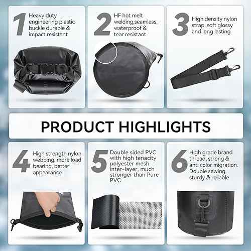 MARCHWAY Floating Waterproof Dry Bag Backpack 5L/10L/20L/30L/40L, Roll Top Sack Keeps Gear Dry for Kayaking, Rafting, Boating, Swimming, Camping, Hiking, Beach, Fishing