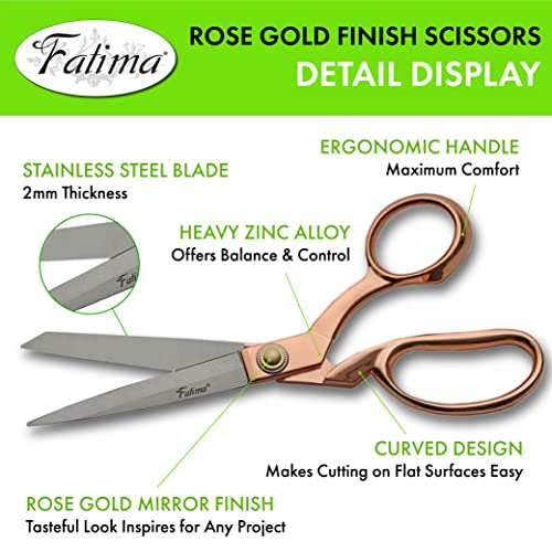 Heavy-Duty Fabric Tailor Scissors 8.5 Inch with Rose Gold Handle