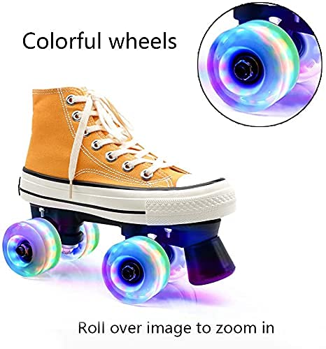 Light Up 8-Pack Roller Skate Wheels 78A with ABEC-9 Bearings - RGB LED Lights, 32x58mm