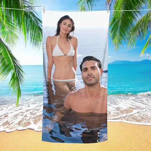 Custom Beach Towels Add Your Photo Text Towels for Kids Adults, Sandproof Absorbent for Beach, Bath, Pool, Personalized Picture Gifts for Girls Boys A-Customized 32×52in