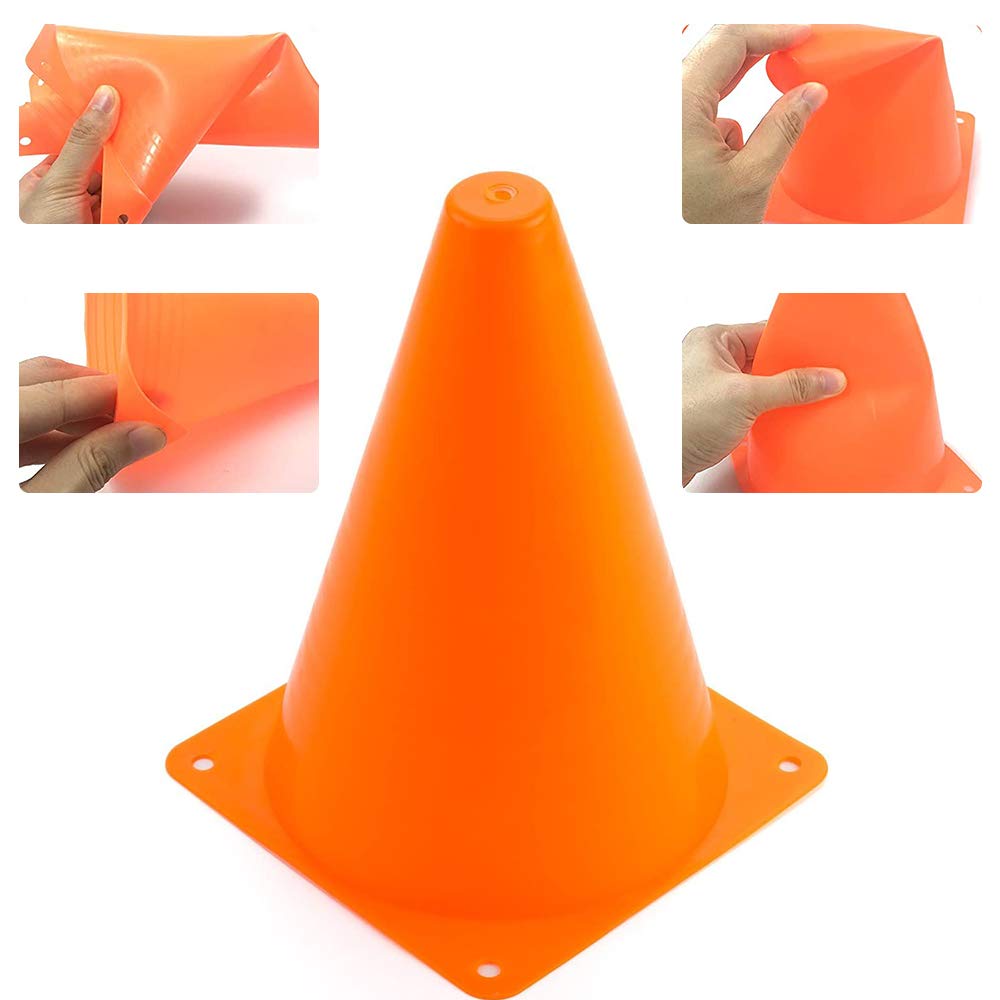 20 PCS 7 Inch Plastic Agility Cones for Kids - Mini Traffic Safety Construction Cones for Party, Drills, Basketball, Soccer - 5 Colors