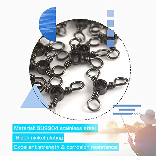 3-Way Fishing Swivel 75lb Tackle Kit - Saltwater & Freshwater Line Connectors, 50 pcs