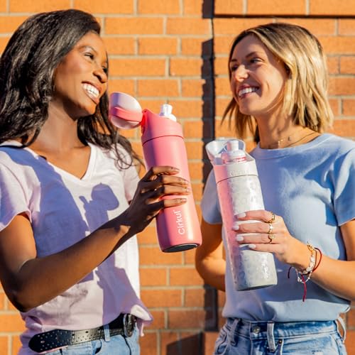 Cirkul 26oz StrawSip Flip Bottle, Luxe Leopard (White Leopard)