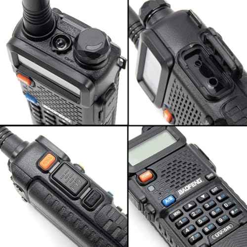 Baofeng UV-5R Dual Band Two Way Radio Handheld Ham Radio Long Range Walkie Talkies Pack of 6 for Hiking Camping Hunting Skiing Trip(Black) with 3800mAh Battery