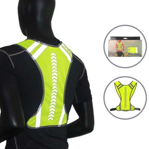 Reflective Outdoor Safety Vest for Night Running, Cycling, Jogging, Sports Riding; High Visibility Warning Safety Vest with Night Cycling Reflectivity