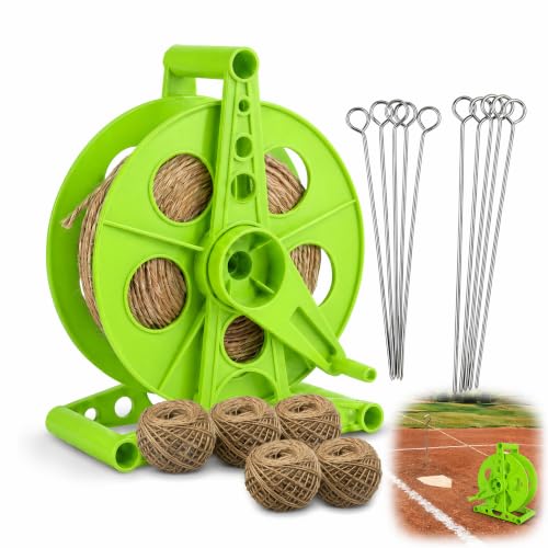 Sports Field Line Marking Rope Reel with Handle and Ground Pegs 1600ft