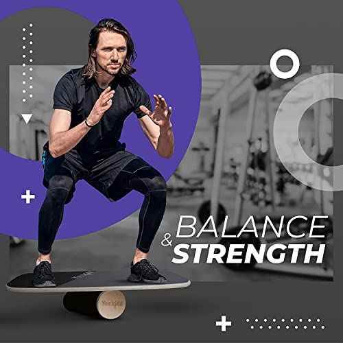 Yes4All Balance Board Sports Trainer, Surf Trainer Board With Adjustable Stoppers, Improve Core Strength and Balance Control