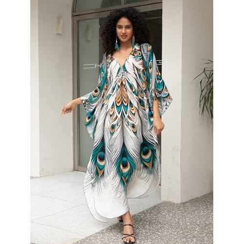 Women's Plus Size Kaftan Dress ? Plus Size Maxi Dress Moo Moos Beach Cover Up,Bathing Suit Cover-Up Loungewear