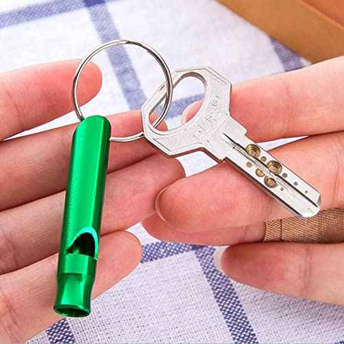 Tergy 50-200 Pieces Emergency Whistle with Keychain Aluminum Survival Whistle Key Chain for Camping Hiking Boating Hunting Fishing