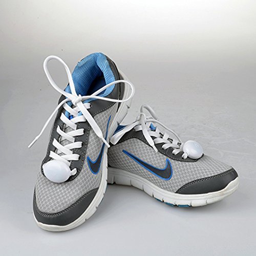 Flammi White LED Nylon Shoelaces Light Up Glow in the Dark for Party & Skating