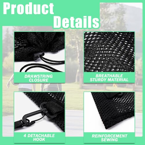 Dark Black Drawstring Soccer Bag with Detachable Mesh Ball Pocket - Foldable Sports Backpack for Kids & Teens
