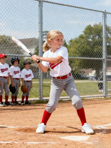 Youth Baseball Socks and Belt Set - Small Red for Boys & Girls