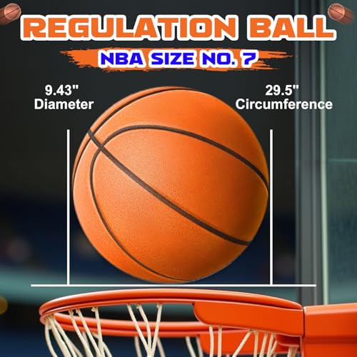 Silent Basketball Size 7 (29.5 Inch) Noiseless Indoor Training Ball - Orange A