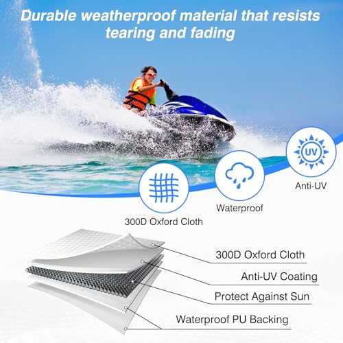Jet Ski Cover 120-135 Inches Universal Fit for Yamaha Sea-Doo Kawa M