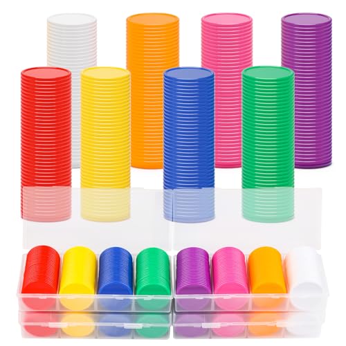 1 Inch 400 Pcs Colorful Bingo Chips with Storage Box - Adult Game Discs