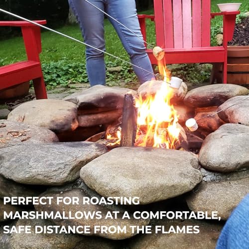 Stainless Steel S'mores Roasting Sticks Set of 6 Telescoping Campfire Skewers