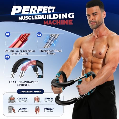 Blue Adjustable Arm & Chest Workout Trainer - 20-60lb Resistance