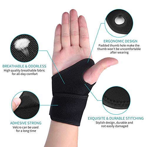 Carpal Tunnel Wrist Brace - Adjustable Support for Tendinitis & Arthritis - Purple