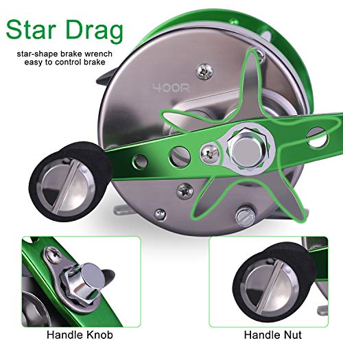 Baitcasting Reel - Right Hand / 600 Size, 22LB Drag, 5.3:1 Gear Ratio, 6+1 Bearings for Saltwater Inshore & Offshore Fishing