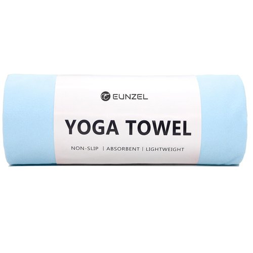 Eunzel Hot Yoga Towel Non Slip Yoga Mat Towel Non-Slip Sweat Absorbent Towel for Hot Yoga, Pilates and Workout 72" x 26.5", Blue