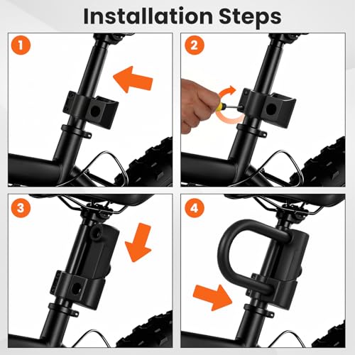 Heavy Duty Bike Lock with 18mm Shackle - Medium U Lock with Keys & Mounting Bracket