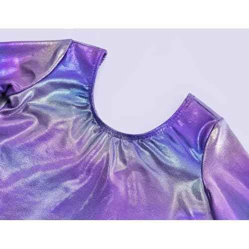 Gymnastics Leotard for Girls Long Sleeve Tumbling Outfit Sparkly Athletic Dance Bodysuit Size 2-12 Years Old