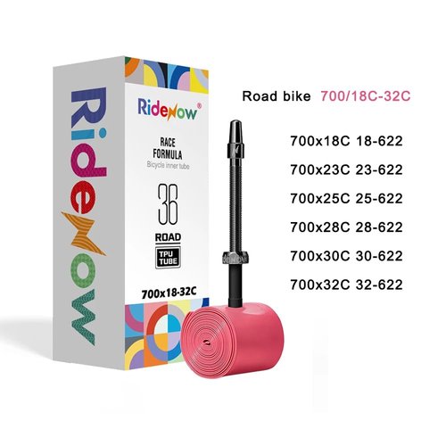 Bibike 2/4 Pack Ridenow TPU Tubes 700 x 18-32c Inner Tubes with 45/65/85mm Metal Presta Valve, Removable Valve Core
