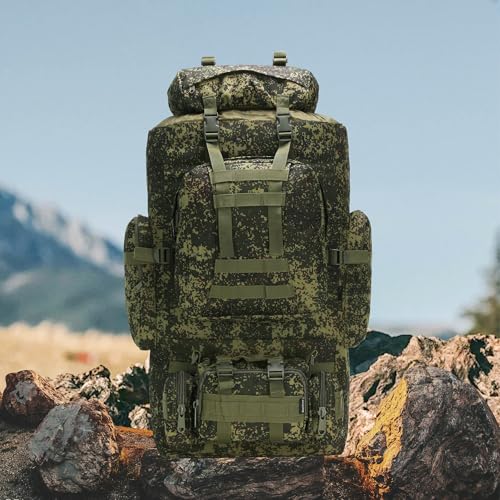 Large 100L Military Camping Hiking Backpack Molle Rucksack Russian Camo