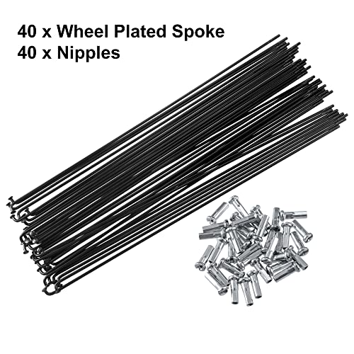 Bike Spokes 220mm 14G with Nipples Steel Wheel Parts for Most Bicycles