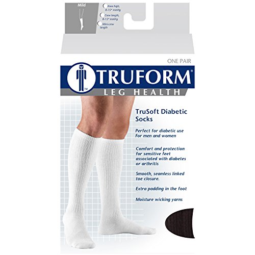 Black Large Compression Socks 8-15 mmHg Knee High Over Calf for Men Women - Truform