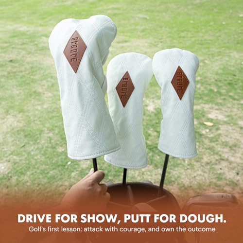 Golf Headcover for Driver - Premium Leather, Embroidery, 1 Piece - Acebirdie