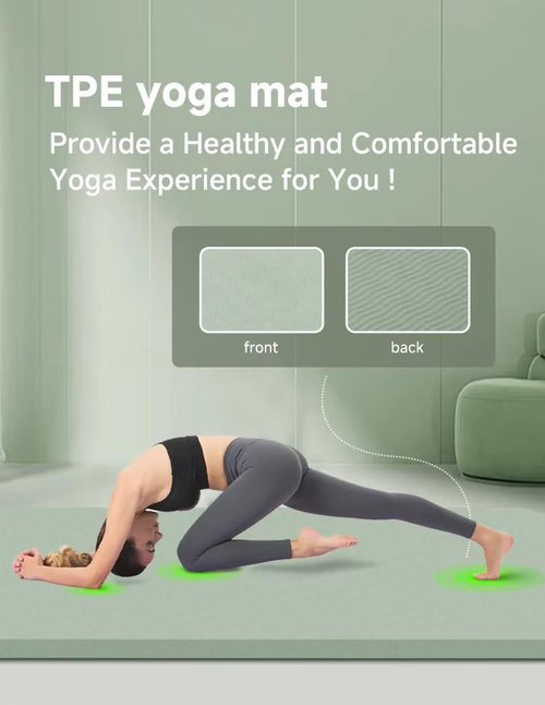 TPE Yoga Mat ??Eco-Friendly, Biodegradable 6mm Thick Non-Slip Mat for Yoga, Pilates, Hot Yoga, Fitness & Exercise ??Lightweight, Durable, Odor-Free ??72"x24", with carry-in sling (black)