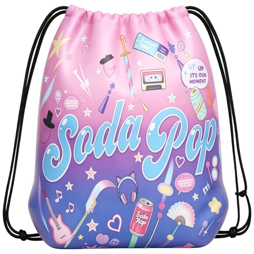 Kpop Fan Backpack Soda Pop Design Drawstring Bag for Fans